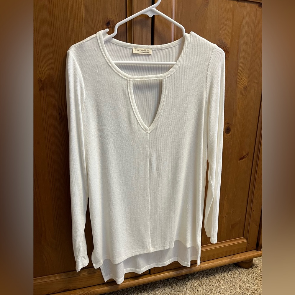 Cream long sleeve top brand Love Stitch size S